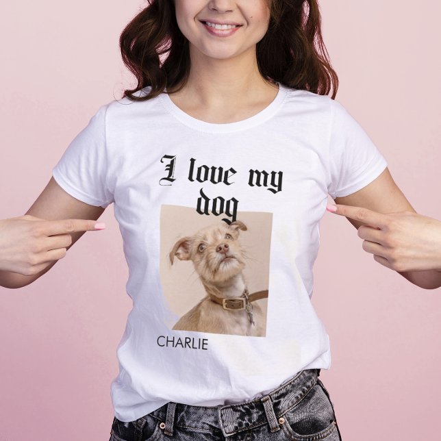 Camiseta Personalizado Eu Adoro Minha Foto De Cachorro (Criador carregado)
