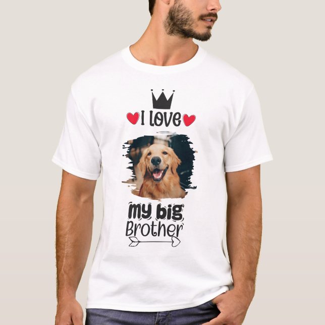 Camiseta Personalizado Eu Adoro Minha Foto De Cachorro Irmã (Frente)