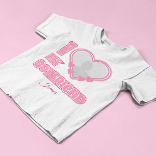 Camiseta Personalizado Eu Amo Meu Namorado - Adicionar Foto