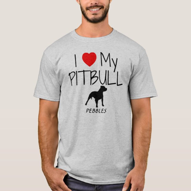 Camiseta Personalizado Eu Amo Meu Pitbull (Frente)