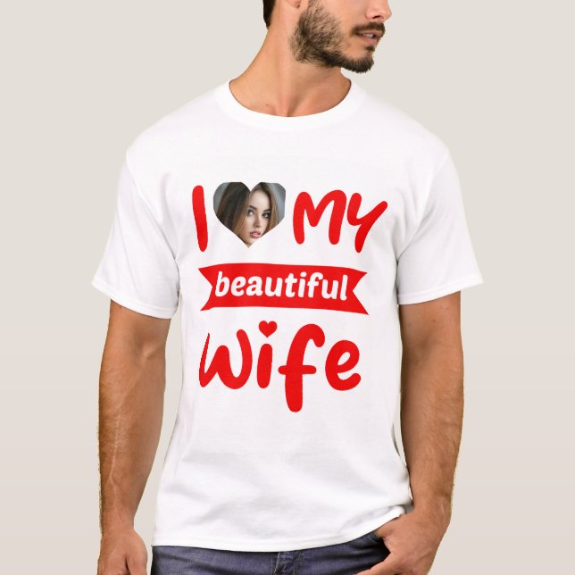 Camiseta Personalizado Eu Amo Minha Linda Esposa (Frente)