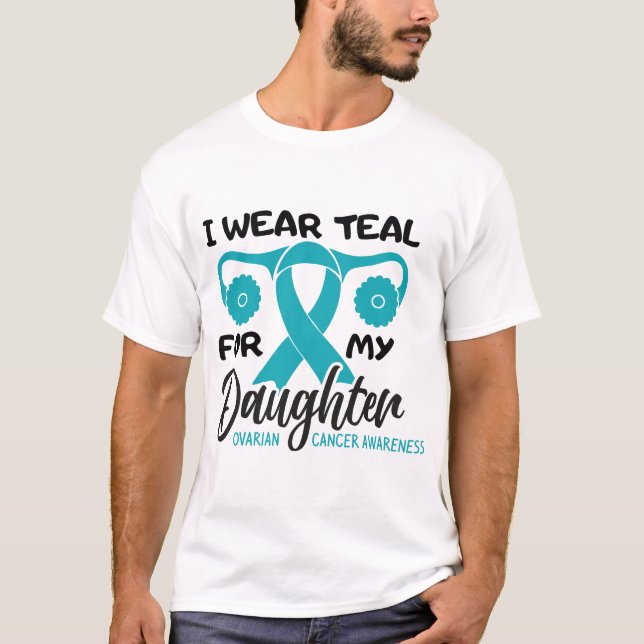 Camiseta Personalizado Eu visto Teal para Minha Filha (Frente)