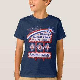 Camiseta Personalizado EUA 250–Marquise Patriótica Retrô