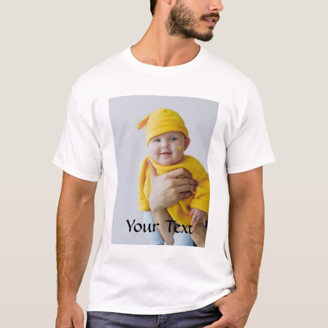 Camiseta Personalizado Feito - Adicionar Foto e Texto (Frente)