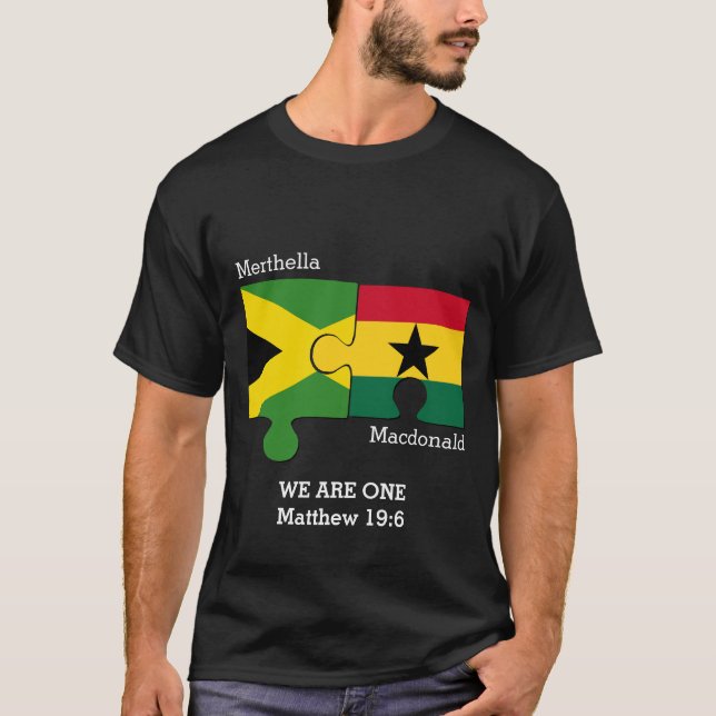 Camiseta Personalizado GHANA JAMAICA Bandeira T-Shirt Crist (Frente)