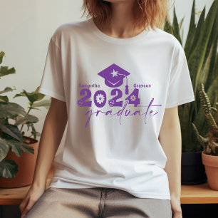 Camiseta Personalizado Graduado Turma de 2024 Roxo