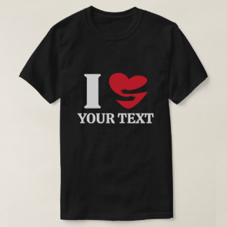 Camiseta Personalizado I Coração Texto Personalizado, Faça