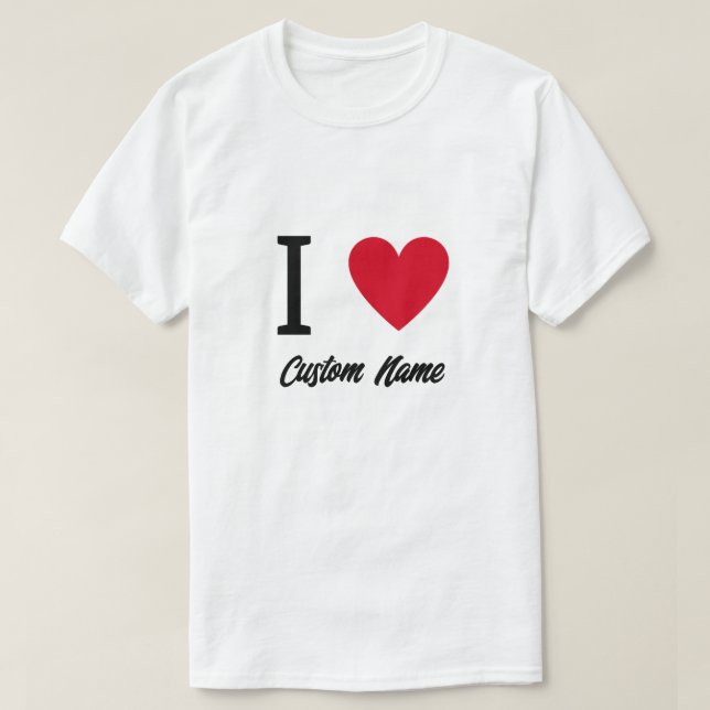 Camiseta Personalizado 'I Heart' personalizável (Frente do Design)