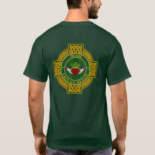 Camiseta Personalizado irlandês Claddagh com Ouro da Cruz C