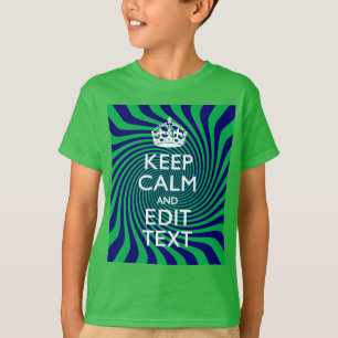 Camiseta Personalizado mantenha azul e verde calmos com uma