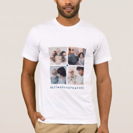 Camiseta Personalizado Moderno 4-Foto 'Melhor Avô de Todos'