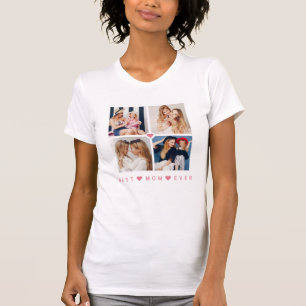 Camiseta Personalizado Moderno 4 Foto 'Melhor Mãe Nunca'