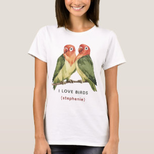 Camiseta Personalizado MulticolorEU AMO PÁSSAROS