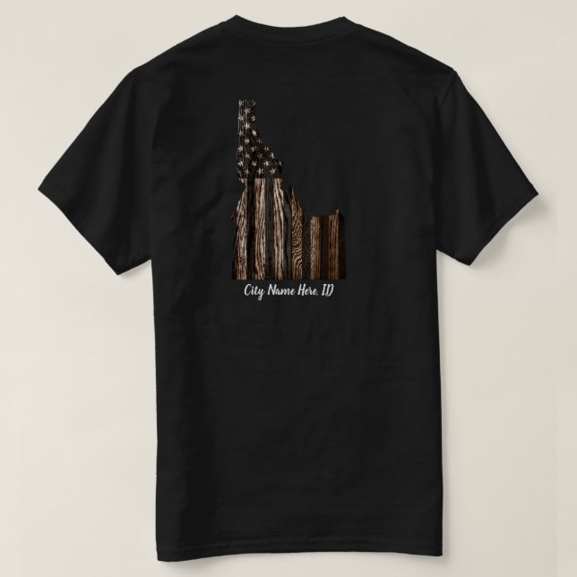CAMISETA PERSONALIZADO - NOME DA CIDADE - IDAHO PATRIOT BUR (Verso do Design)