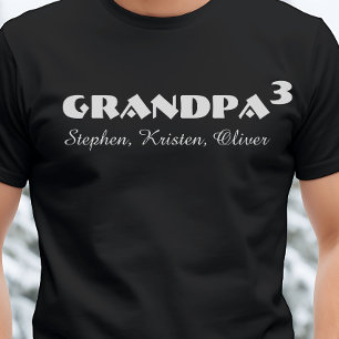Camiseta Personalizado nome das crianças avô dia dos pais