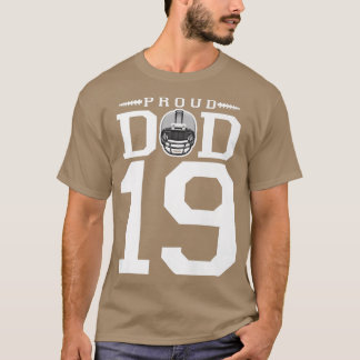 Camiseta Personalizado Número 19 Pai de futebol orgulhoso p