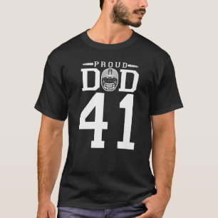 Camiseta Personalizado Número 41 Pai de futebol orgulhoso P