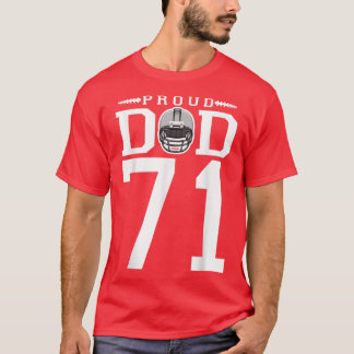 Camiseta Personalizado número 71 Pai de futebol orgulhoso F