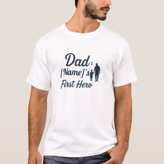 Camiseta Personalizado "Pai: Primeiro Herói do [Nome do Fil