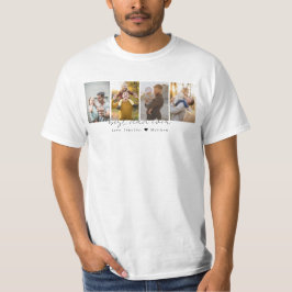 Camiseta Personalizado para Colagem de 4 Fotos do Melhor Pa