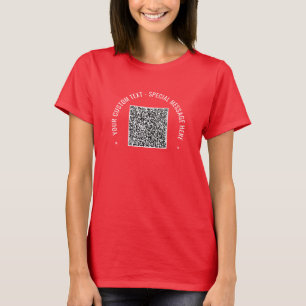 Camiseta Personalizado Seu Código QR Texto Personalizado Pr