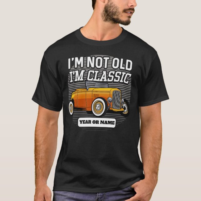 Camiseta Personalizado sou Clássico de Carro Quente no Aniv (Frente)
