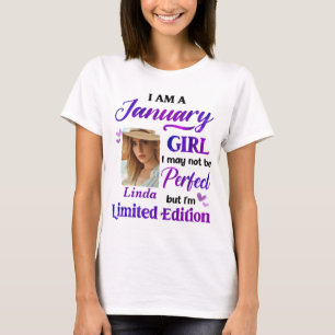 Camiseta Personalizado Sou Uma Garota De Janeiro Com Foto P