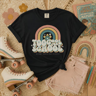 Camiseta Personalizado Too Cool For School Arco-íris Retrô