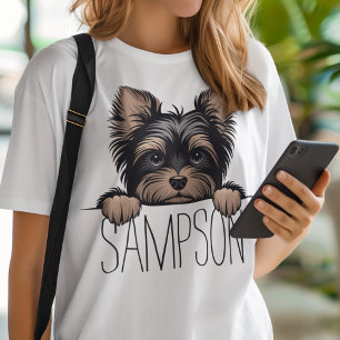 Camiseta Personalizado Yorkie Yorkshire Terrier Dog Name