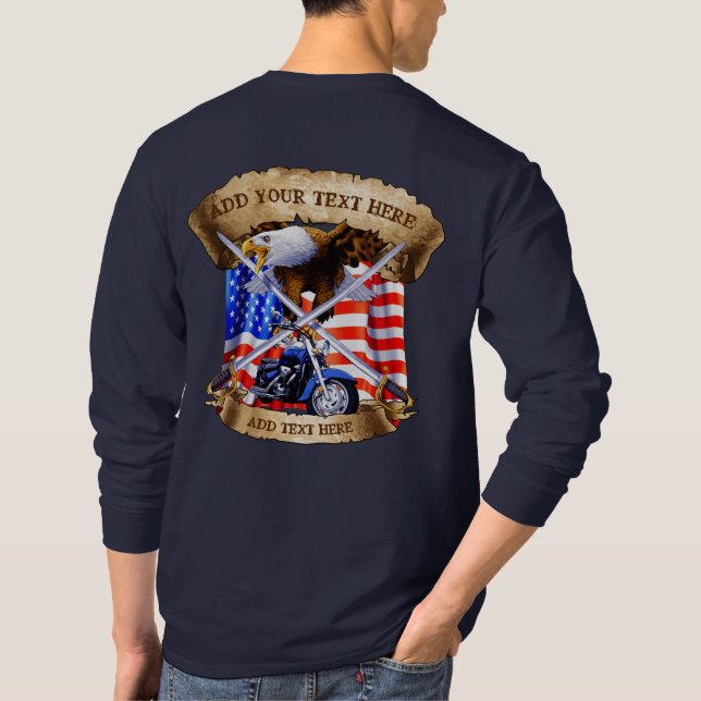 Camiseta Personalizar a bandeira do Patriot Americano de Mo (Verso)