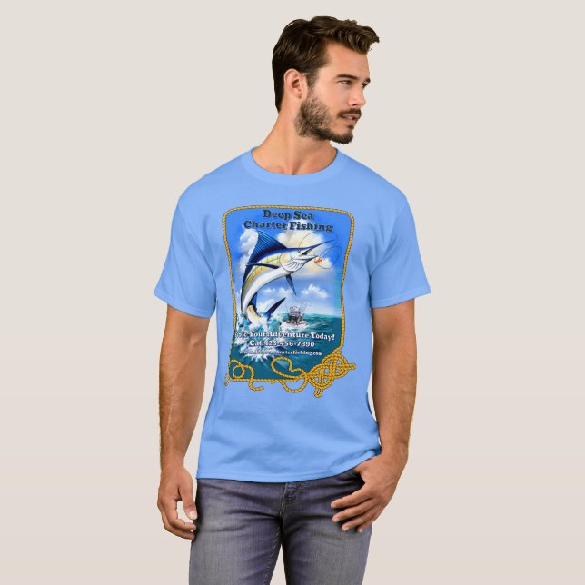 Camiseta Personalizar a frota de pesca desportiva do Oceano (Frente Completa)