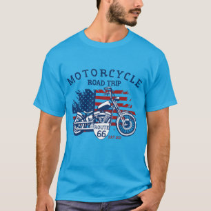 Camiseta Personalizar a rota de motocicleta 66 EUA Sinaliza