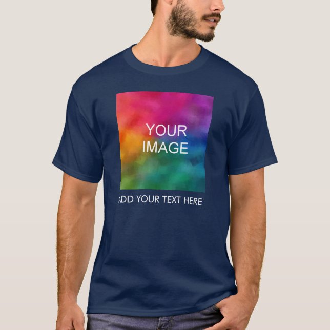 Camiseta Personalizar adição de seu logotipo de imagem de t (Frente)