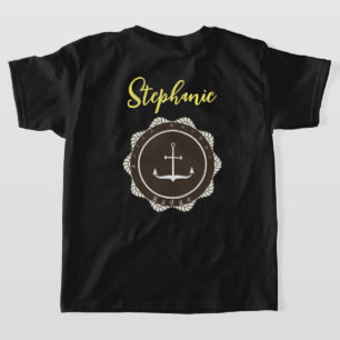 Camiseta Personalizar âncora e Crachá do Retro Marinho