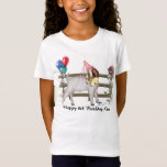 Camiseta Personalizar Boat Kid Birthday Shrt Adorável<br><div class="desc">Você pode personalizar (ou remover excluindo a caixa de texto) o texto nesta cabra de bebê bonitinho com chapéu de aniversário e balões para aquele aniversário especial</div>