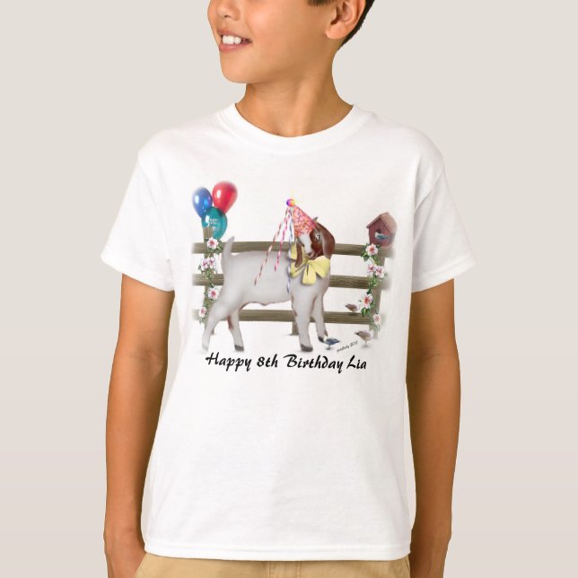 Camiseta Personalizar Boat Kid Birthday Shrt Adorável (Frente)