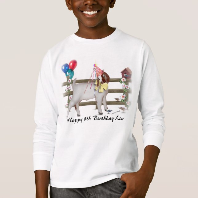 Camiseta Personalizar Boat Kid Birthday Shrt Adorável (Frente)