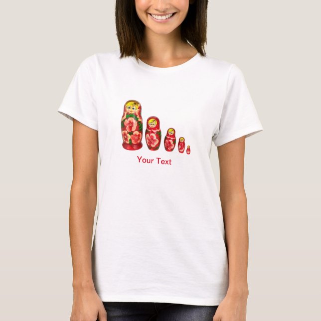 Camiseta Personalizar bonecas Matryoshka russas (Frente)