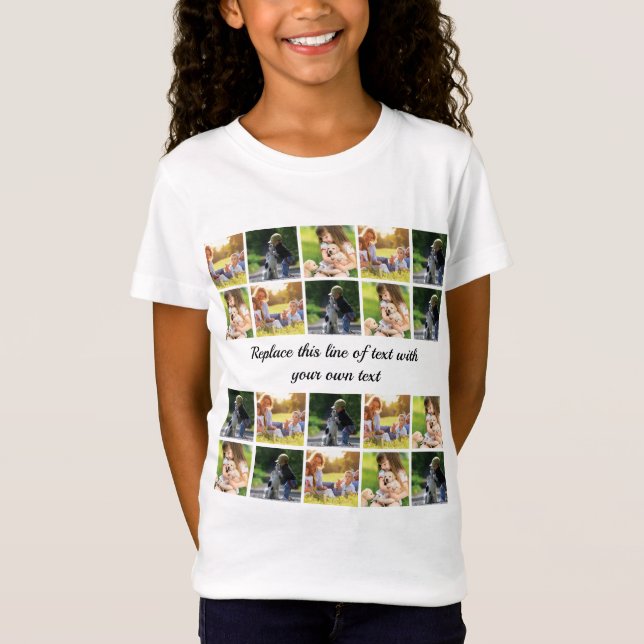 Camiseta Personalizar colagem e texto de fotos (Frente)