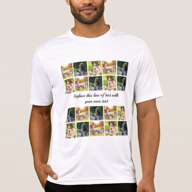 Camiseta Personalizar colagem e texto de fotos (Frente)