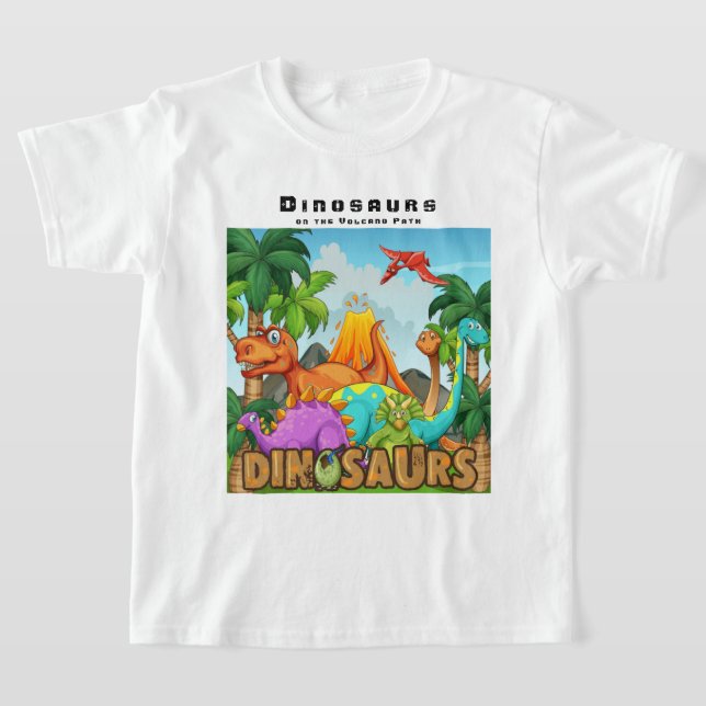 Camiseta Personalizar dinossauros no Caminho do Vulcão (Postura )