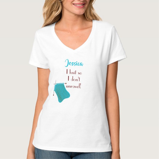 Camiseta Personalizar "Eu tricoto para que não desmarque" E (Frente)