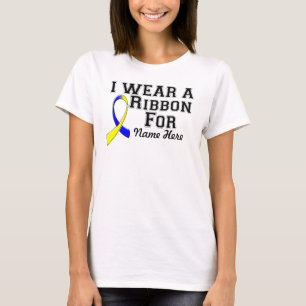 Camiseta Personalizar Eu Visto uma Fita Azul e Amarela