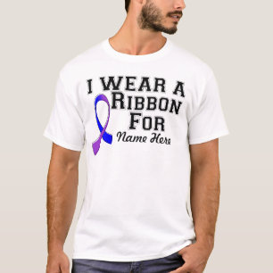 Camiseta Personalizar Eu Visto uma Fita Azul e Roxa