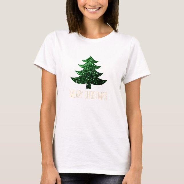 Camiseta Personalizar faíscas verdes da árvore de Natal Spa (Frente)