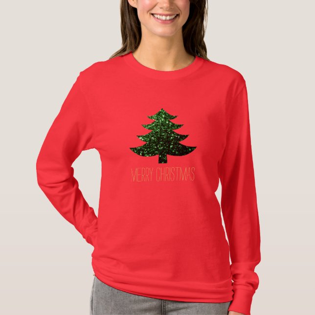 Camiseta Personalizar faíscas verdes da árvore de Natal Spa (Frente)