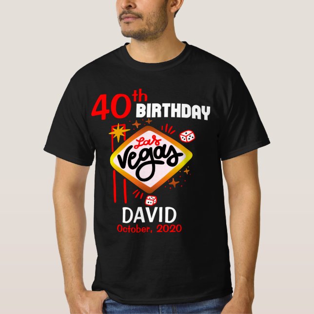 Camiseta Personalizar Festa de aniversário de Las Vegas (Frente)