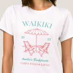 Camiseta Personalizar Fim de Semana das Raparigas de Festa<br><div class="desc">Faça um salto na sua próxima festa de solteira com esta festa de solteira de praia impressionante, camisetas personalizadas. Quer estejas a celebrar uma viagem de praia, férias de raparigas, ou um feriado de melhores amigos, esta camiseta de festa de solteira de praia personalizada é o complemento perfeito para a...</div>