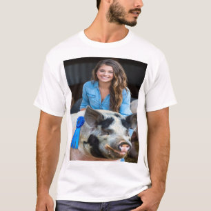 Camiseta Personalizar Foto de Suínos em Exposição de Gado
