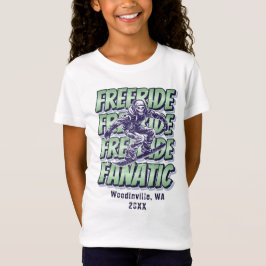 Camiseta Personalizar Freeride Local de Snowboard Nome Data